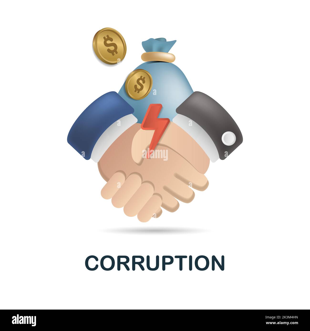 Corruption icon. 3d illustration from crime collection. Creative Corruption 3d icon for web design, templates, infographics and more Stock Vector
