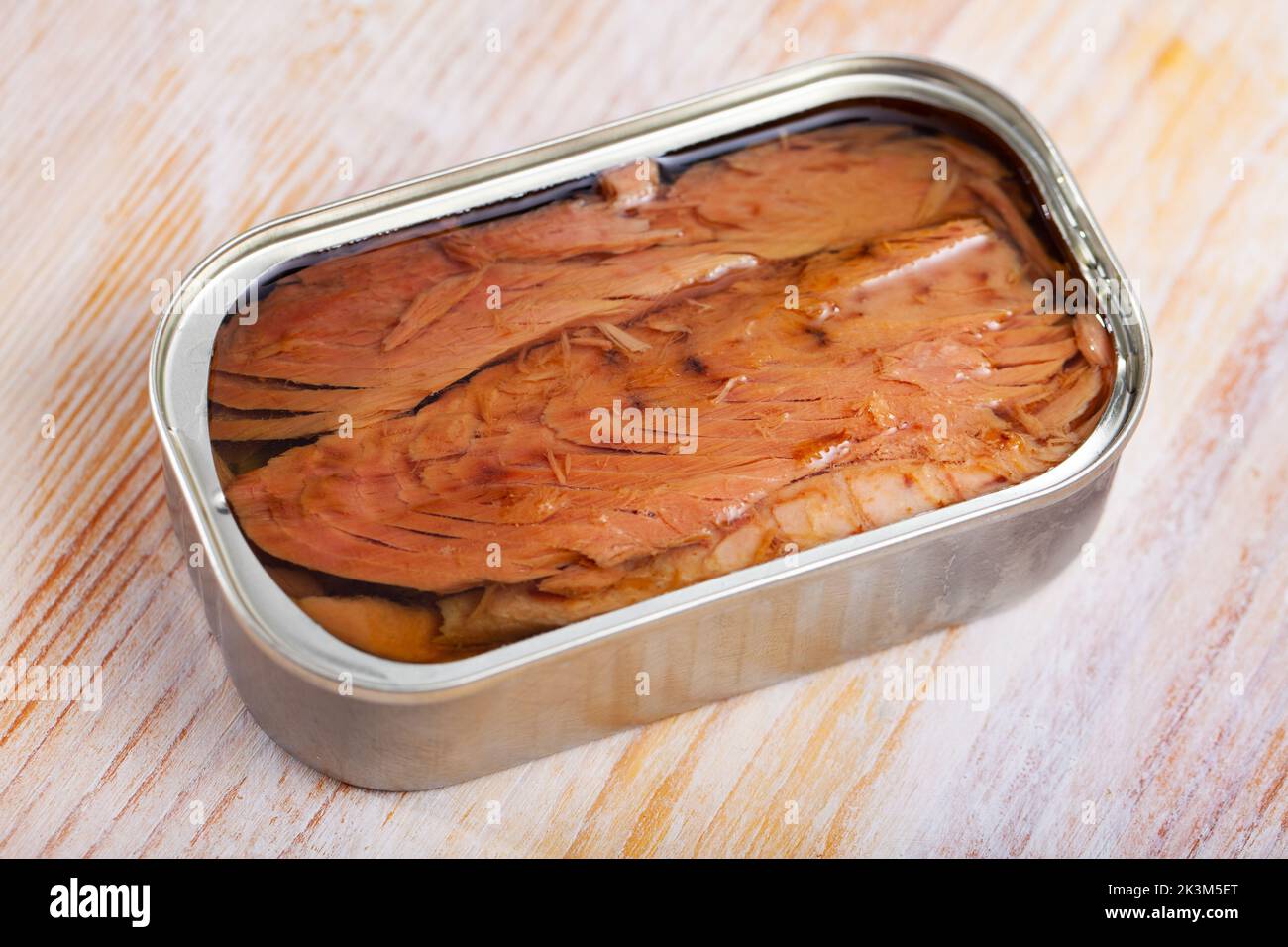 Preserved natural fillet of frigate tuna Stock Photo Alamy