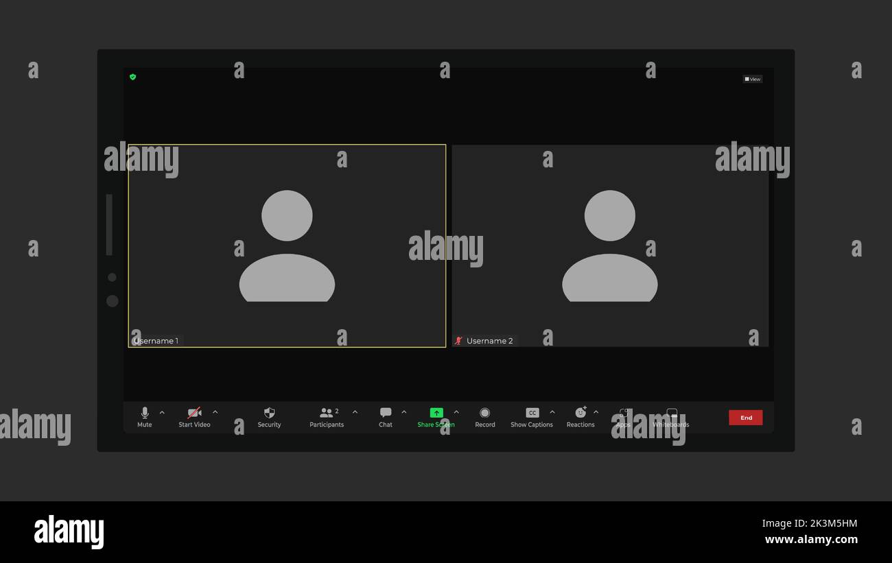 Video conference user interface. Online conference meeting. Video ...