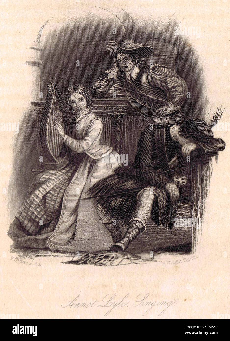 Illustration by  H Wright Smith from ' A Legend of Montrose' Poem By Walter Scott - 1872 Stock Photo