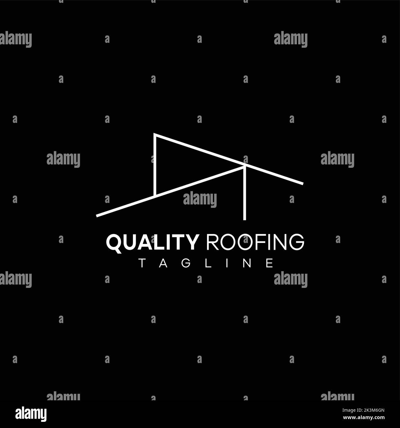 A vector illustration of a quality roofing company logo idea on the