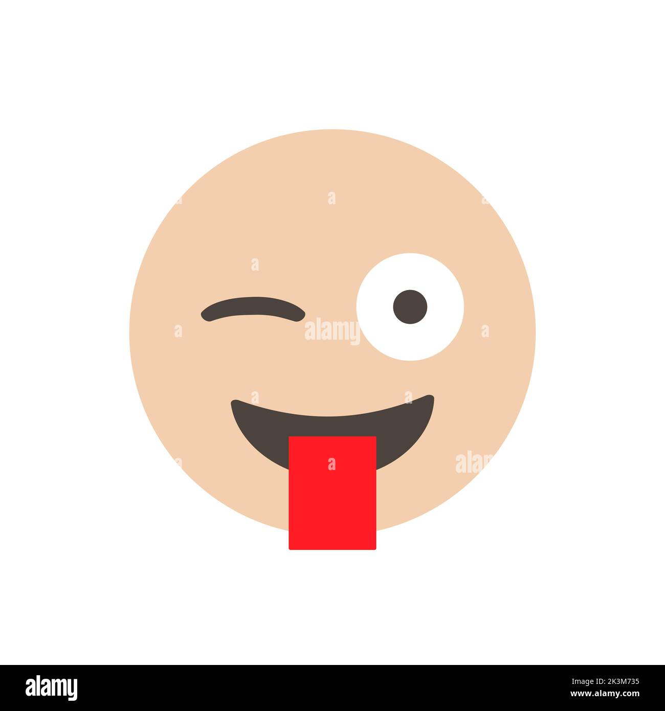 Crazy, Stuck out tongue winking eye. funny yellow emoticon. emoji. isolated in white background. for emoticon characters design collection. for app Stock Vector