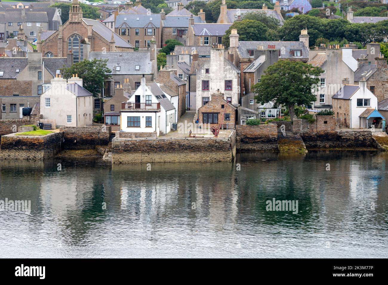View of Stromness Harbour from the NorthLink Ferries ,  Orkney, Scotland, UK Stock Photo