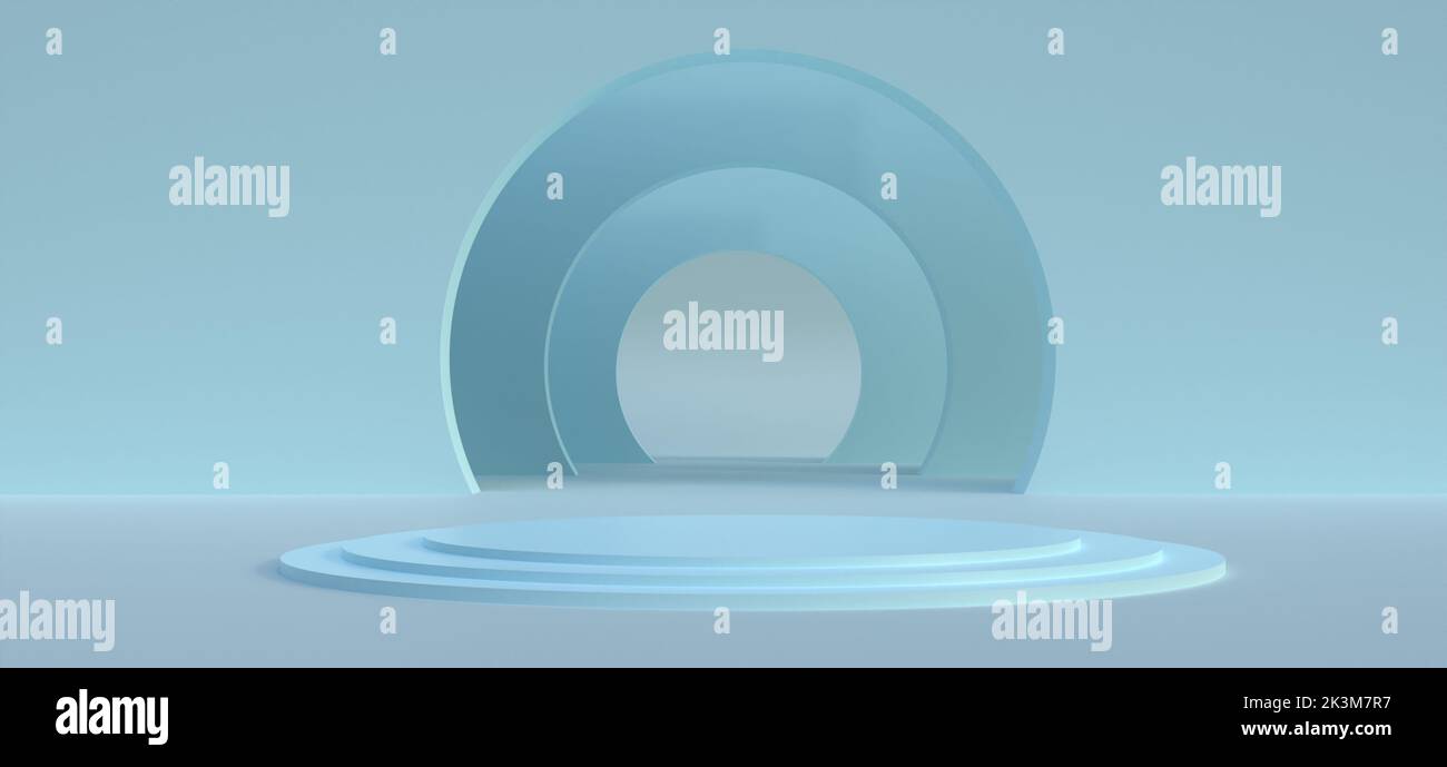ocean blue 3d render product display backdrop concept, simple and clean ...
