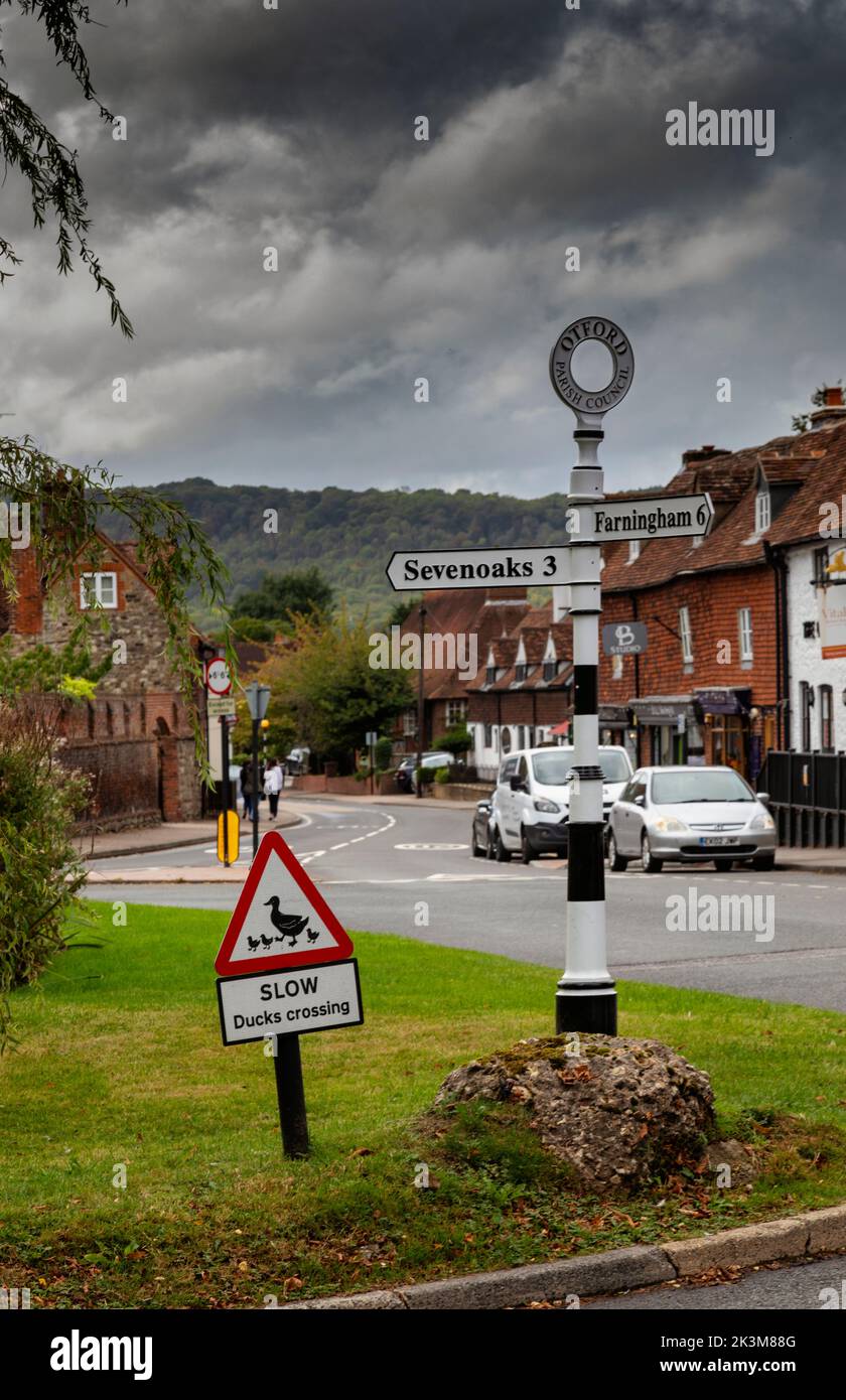 Otford, a village and civil parish in the Sevenoaks District of Kent, England. Stock Photo