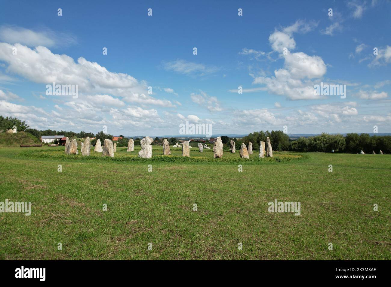 Stonehenge Holasovice,Holašovické stonehenge,Burgstätte der Holasitzer Stock Photo