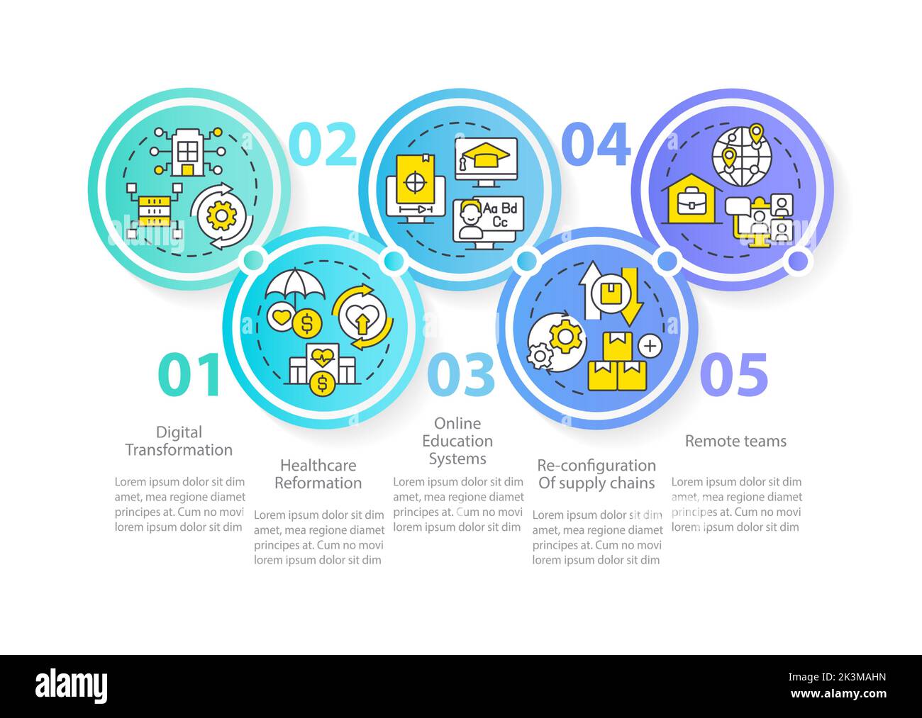 Business trends blue circle infographic template Stock Vector Image ...