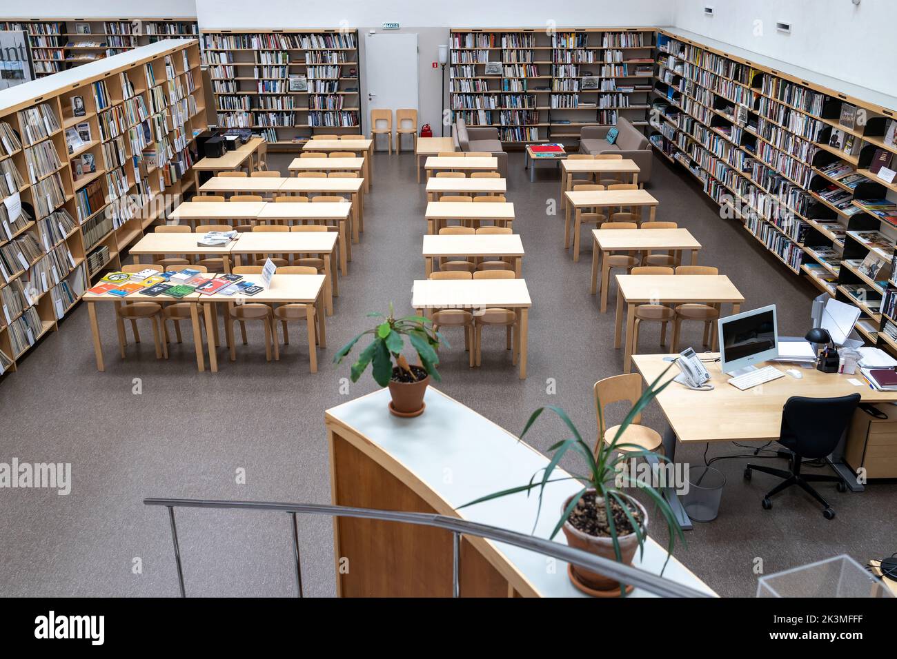 VYBORG, RUSSIA - April 28, 2022: Library named after Alvaar Aalto. reading room Stock Photo
