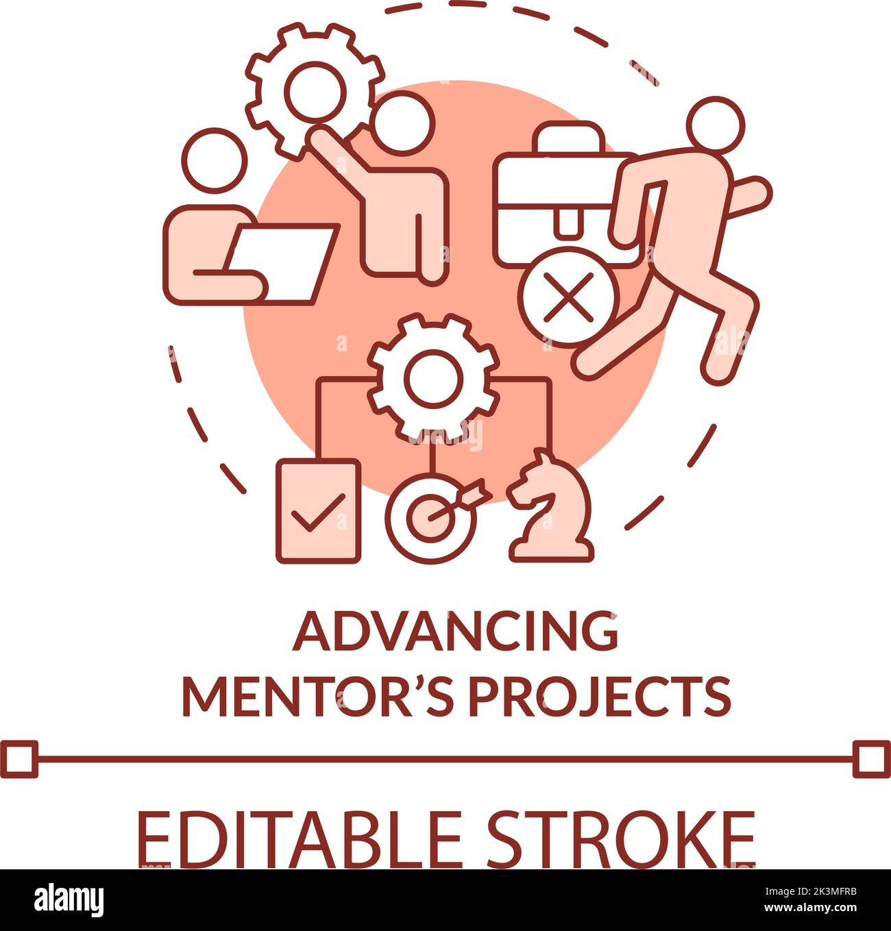 Advancing mentor projects terracotta concept icon Stock Vector Image ...