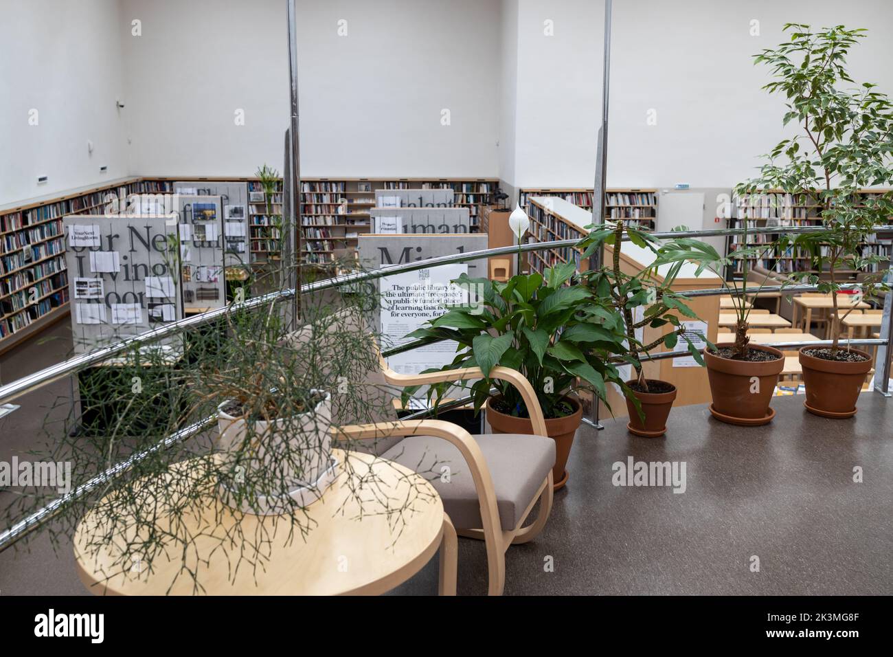 VYBORG, RUSSIA - April 28, 2022: Library named after Alvaar Aalto. reading room Stock Photo