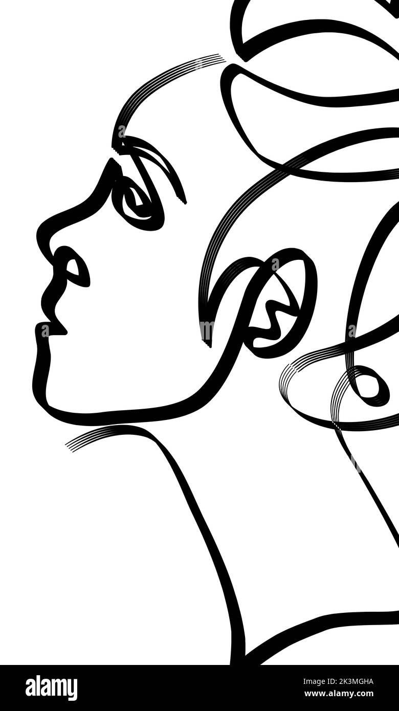 Black and white woman digital art Stock Photo - Alamy