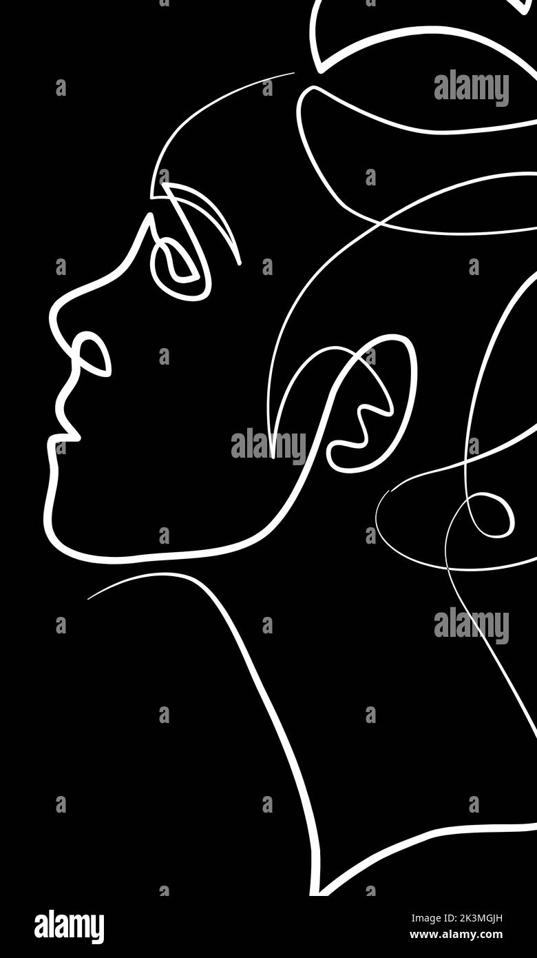 Black and white woman digital art Stock Photo - Alamy