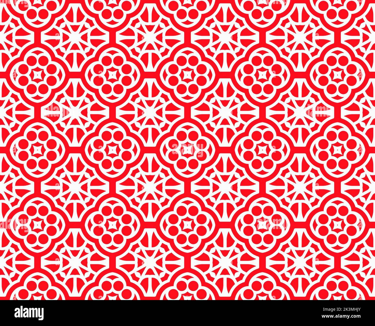 Abstract Red seamless repeat pattern flat style Ornament geometric ...