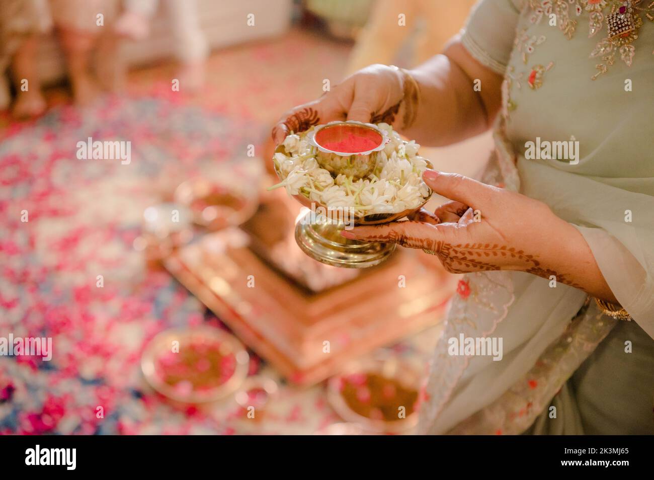 Indian Wedding Stage.Indian wedding decoration. Indian beautiful