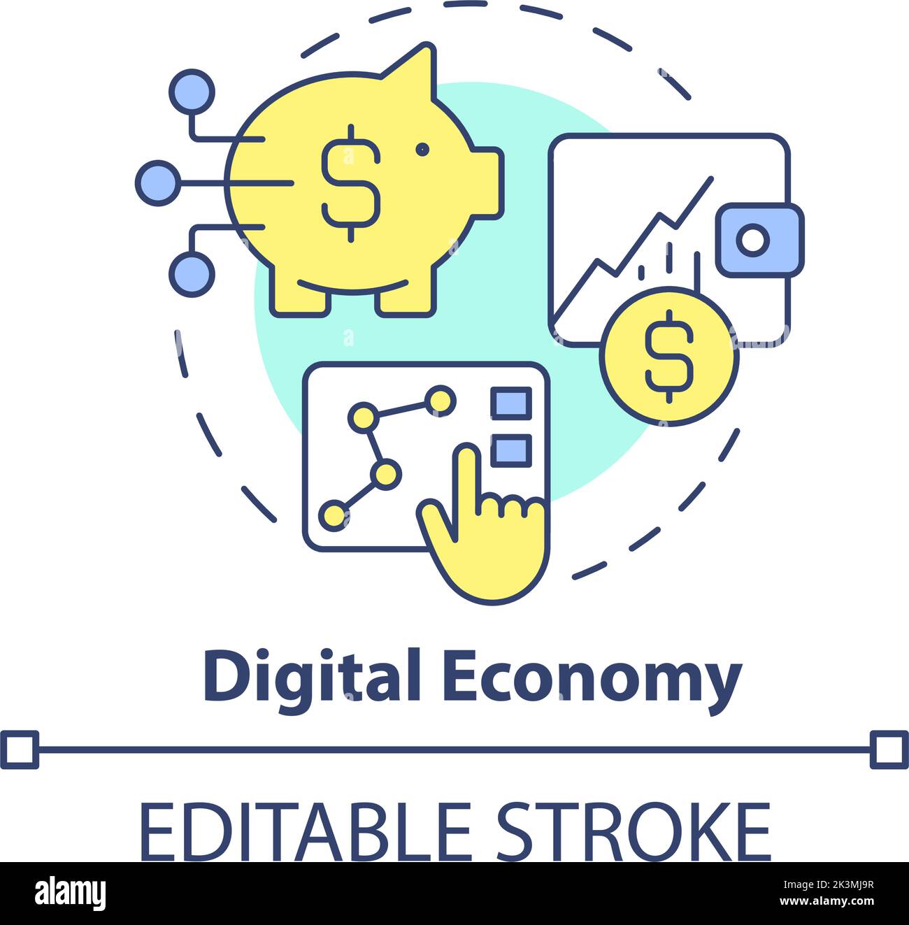 Digital economy concept icon Stock Vector Image & Art Alamy