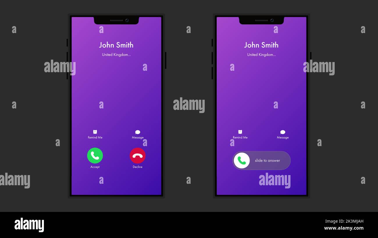 Call screen smartphone interface template, Mobile app design layout, UI for application vector illustration Stock Vector
