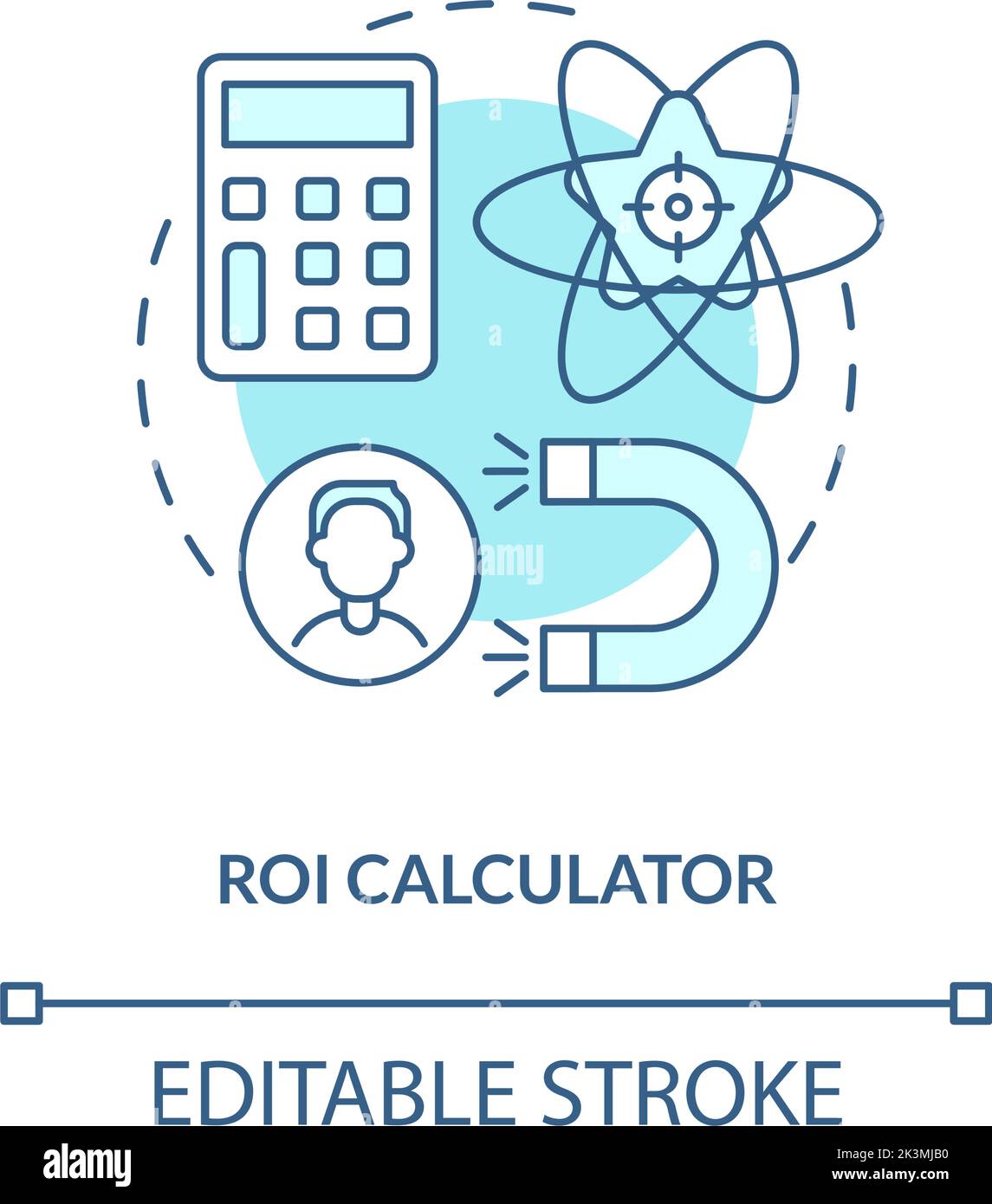 ROI calculator turquoise concept icon Stock Vector Image & Art - Alamy