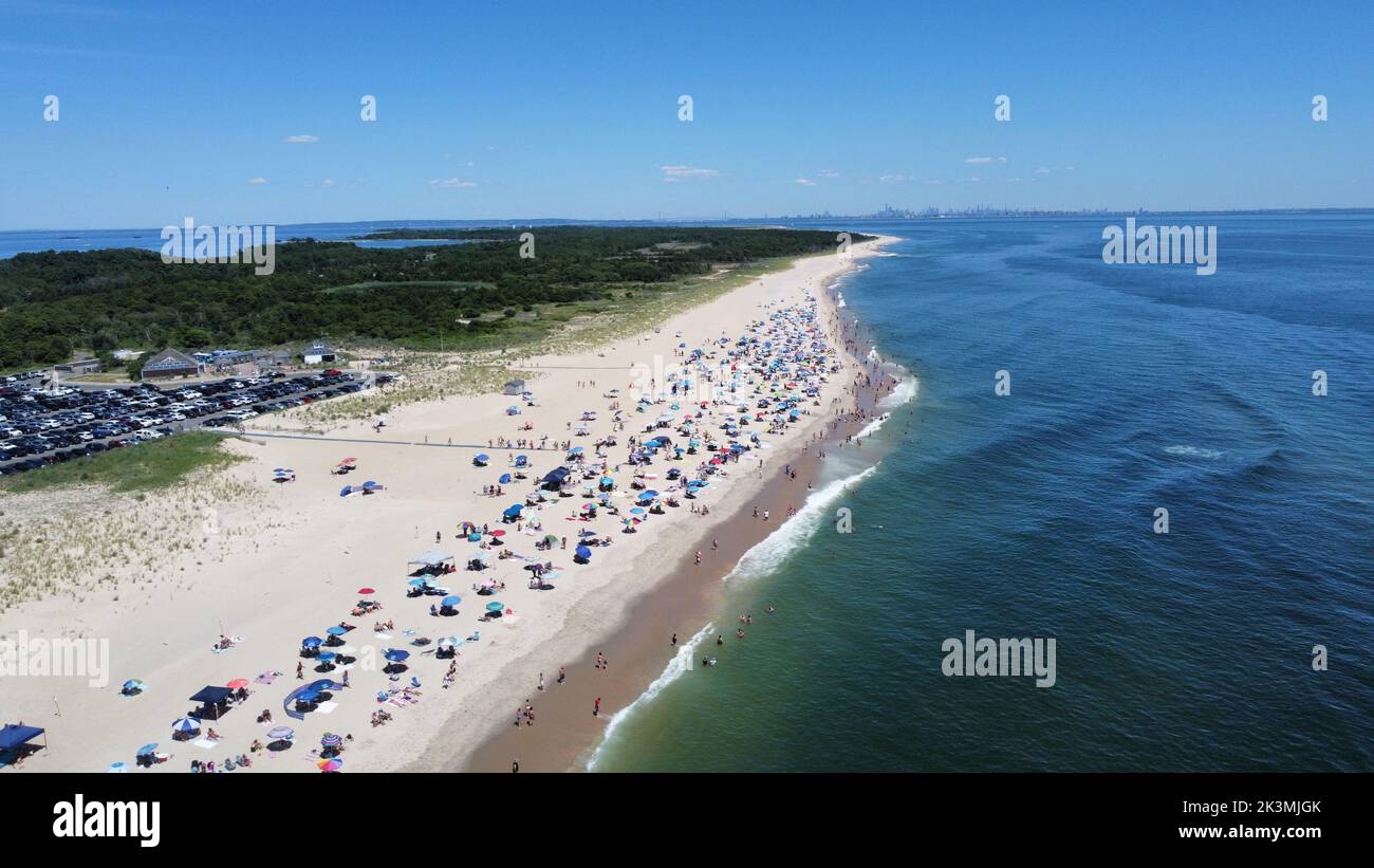 The aerial view of Sandy Hook Beach. NYC, United States Stock Photo Alamy