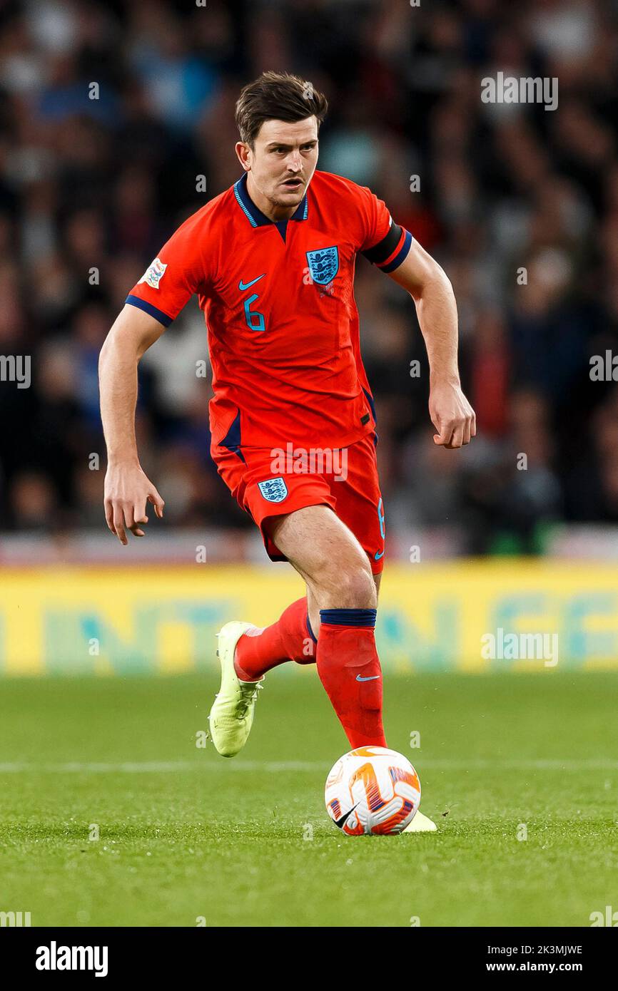 London, UK. 26th Sep, 2022. Harry Maguire of England during the UEFA Nations League Group C match between England and Germany at Wembley Stadium on September 26th 2022 in London, England. (Photo by Daniel Chesterton/phcimages.com) Credit: PHC Images/Alamy Live News Stock Photo