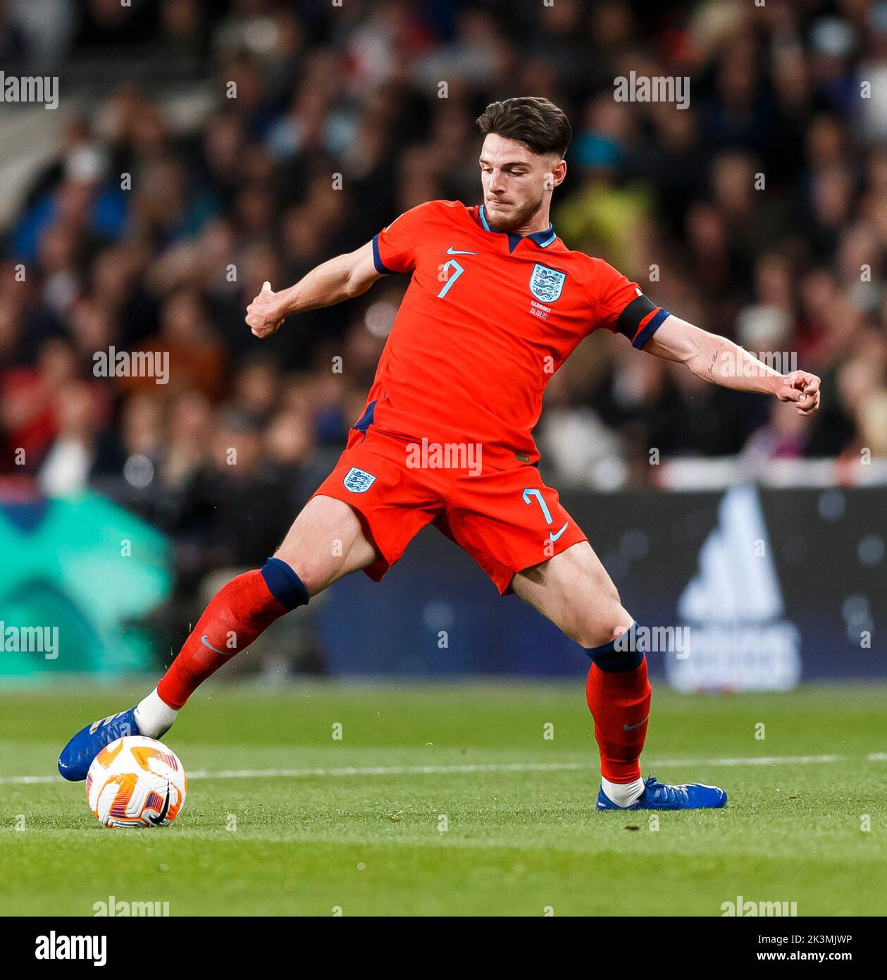 London, UK. 26th Sep, 2022. Declan Rice of England during the UEFA Nations League Group C match between England and Germany at Wembley Stadium on September 26th 2022 in London, England. (Photo by Daniel Chesterton/phcimages.com) Credit: PHC Images/Alamy Live News Stock Photo