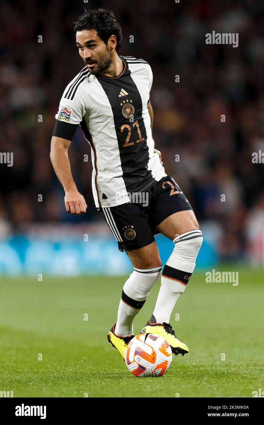 London, UK. 26th Sep, 2022. Ilkay Gundogan of Germany during the UEFA Nations League Group C match between England and Germany at Wembley Stadium on September 26th 2022 in London, England. (Photo by Daniel Chesterton/phcimages.com) Credit: PHC Images/Alamy Live News Stock Photo