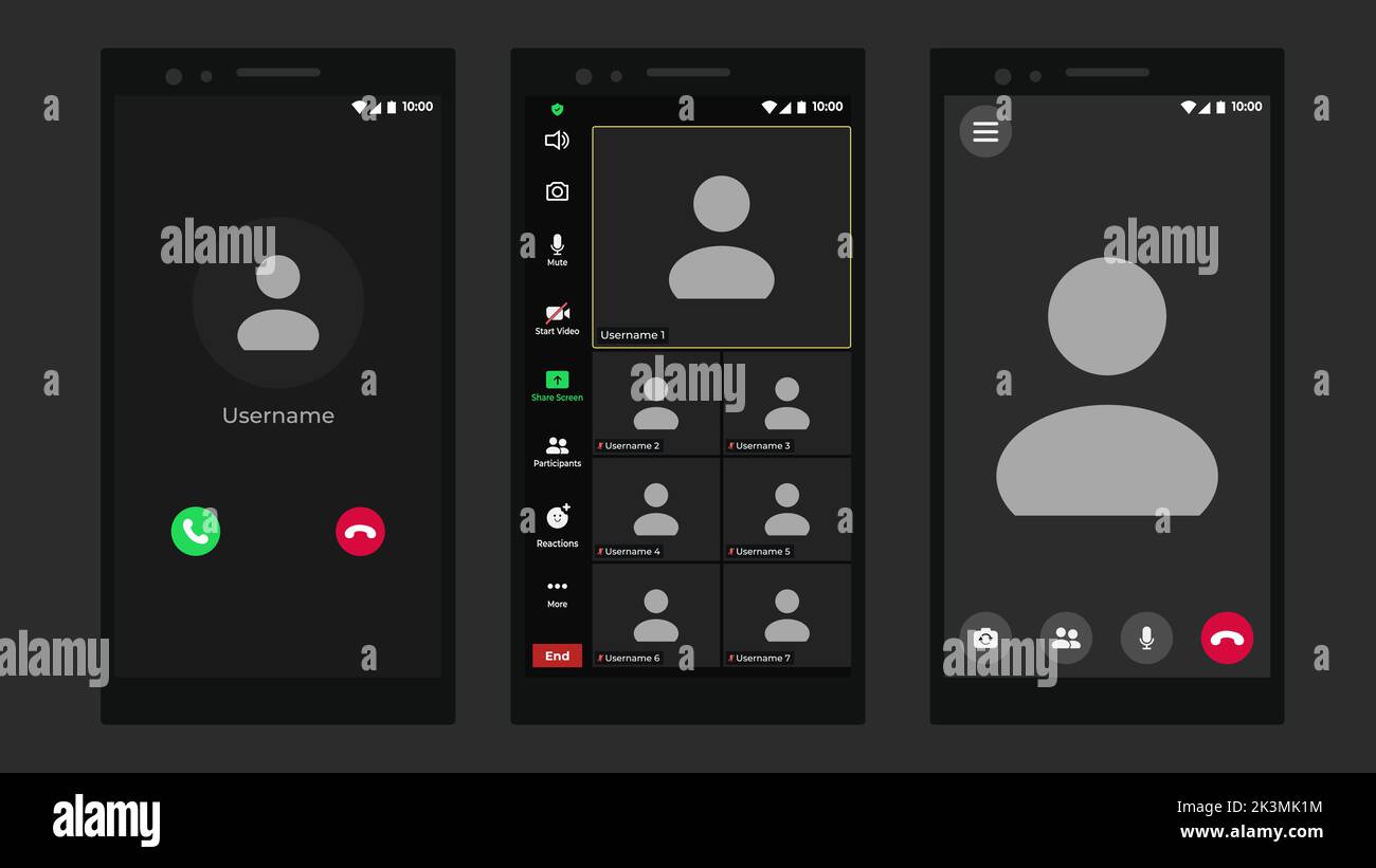 Online video call interface template with user icon. Application for ...