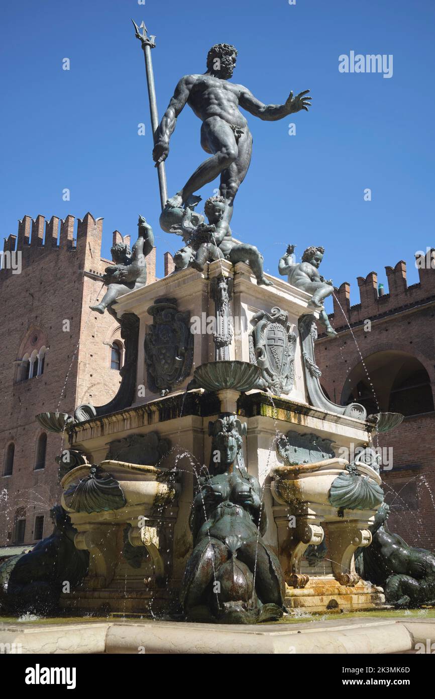 Giambologna Neptune Fountain Piazza Del Nettuno Bologna Italy Stock Photo