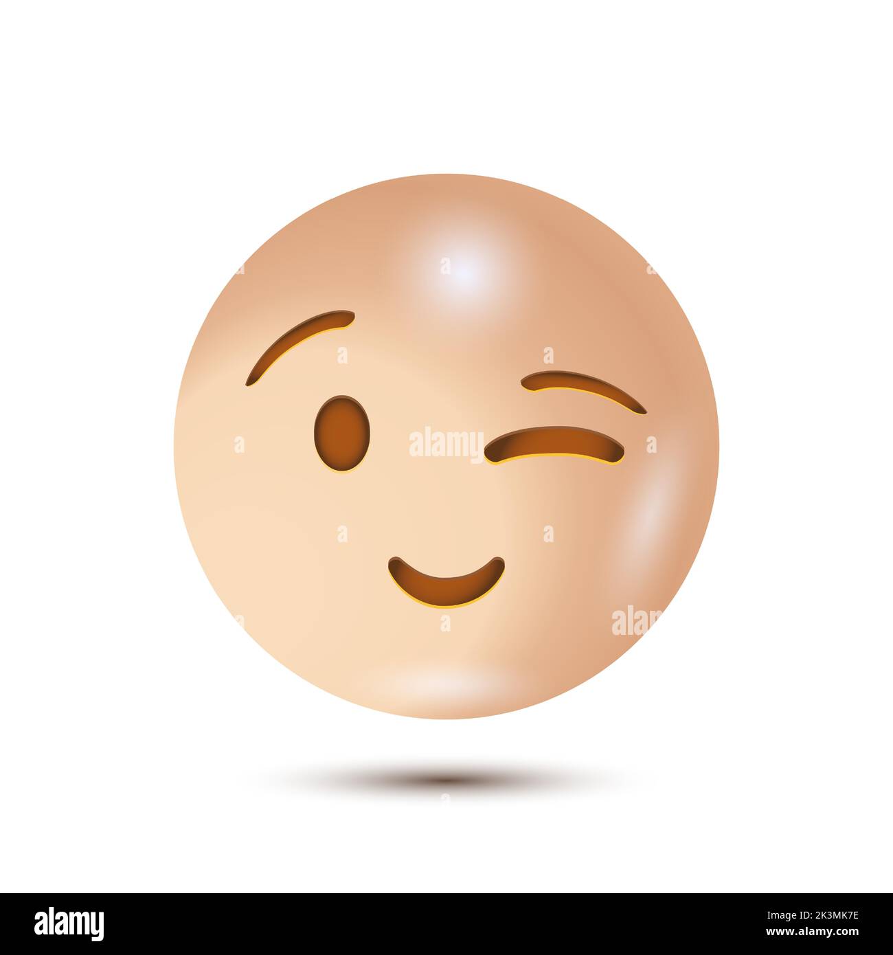 Winky face signals a joke or a hidden meaning. 3D stylized vector icon. emoji. Isolated 3D. Vector Emoji. for web interface Stock Vector