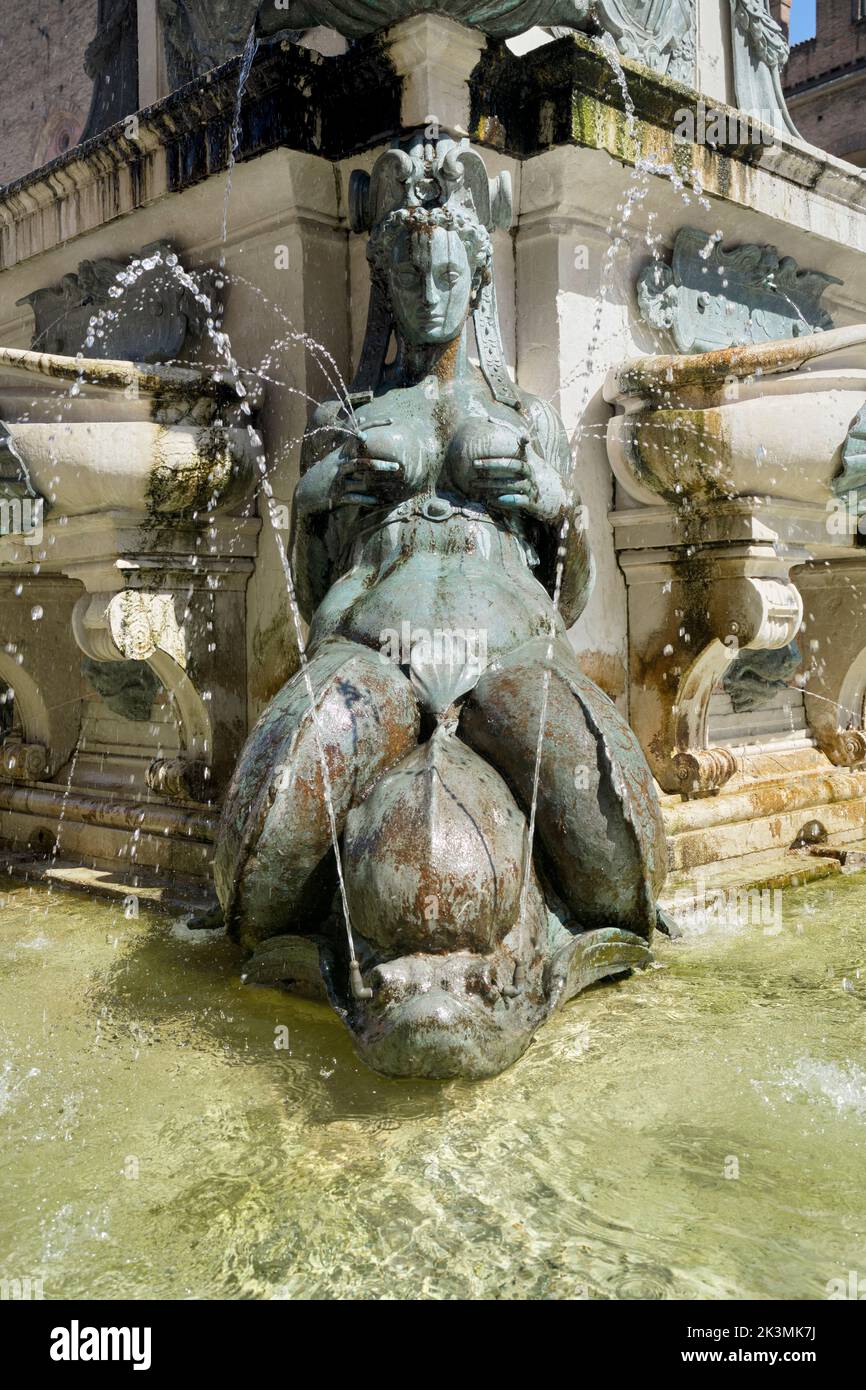 Giambologna Neptune Fountain Piazza del Nettuno Bologna Italy Stock Photo