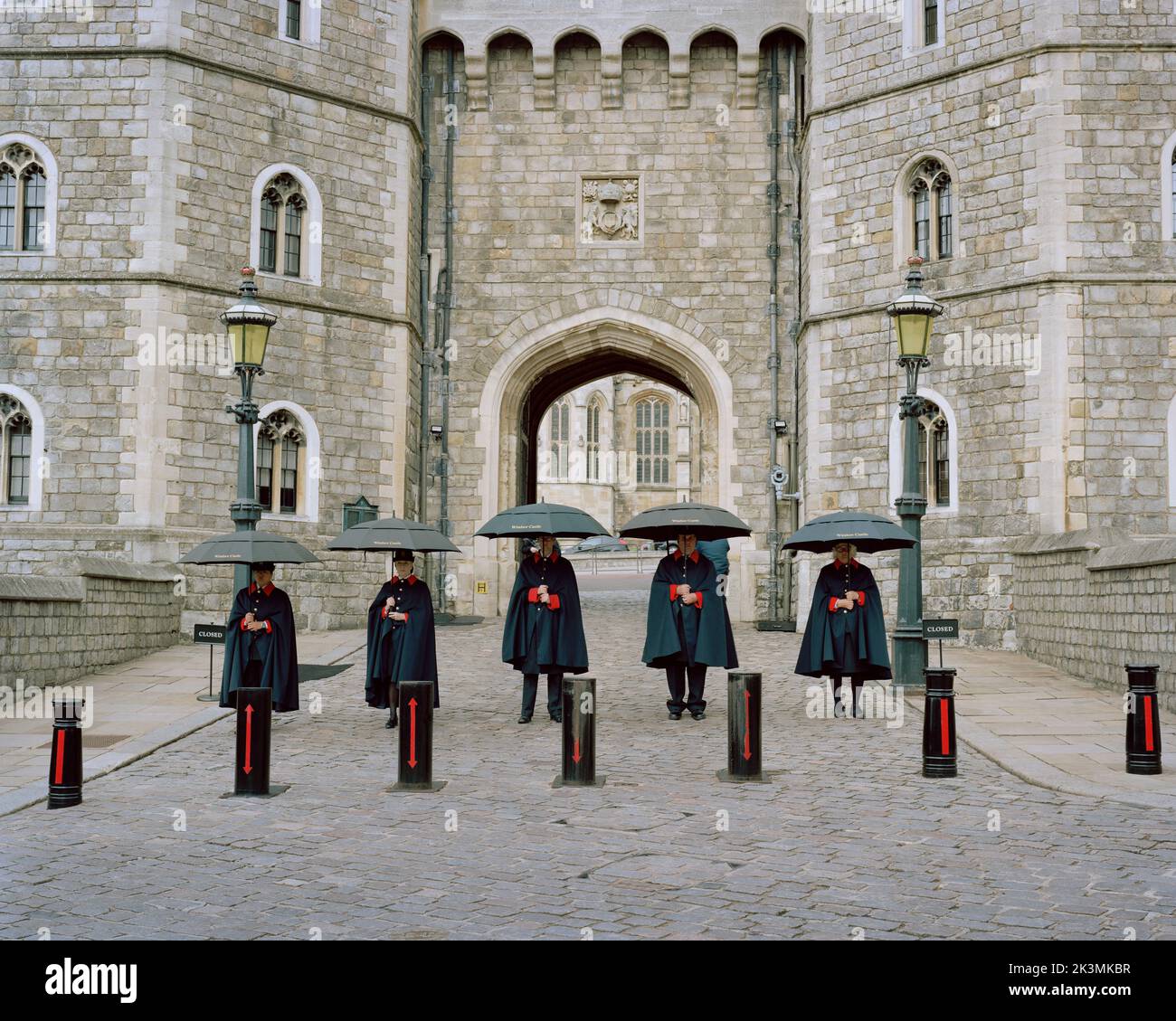 Windsor Castle wardens took up their positions as a vigil after the