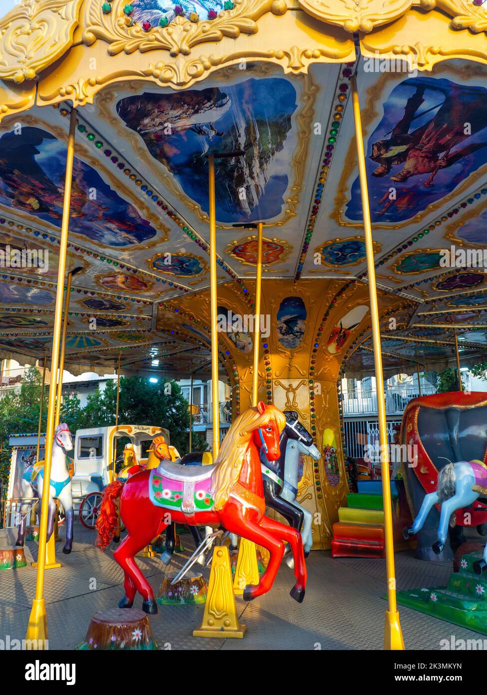 Child childrens roundabout fairground ride hi-res stock photography and  images - Alamy