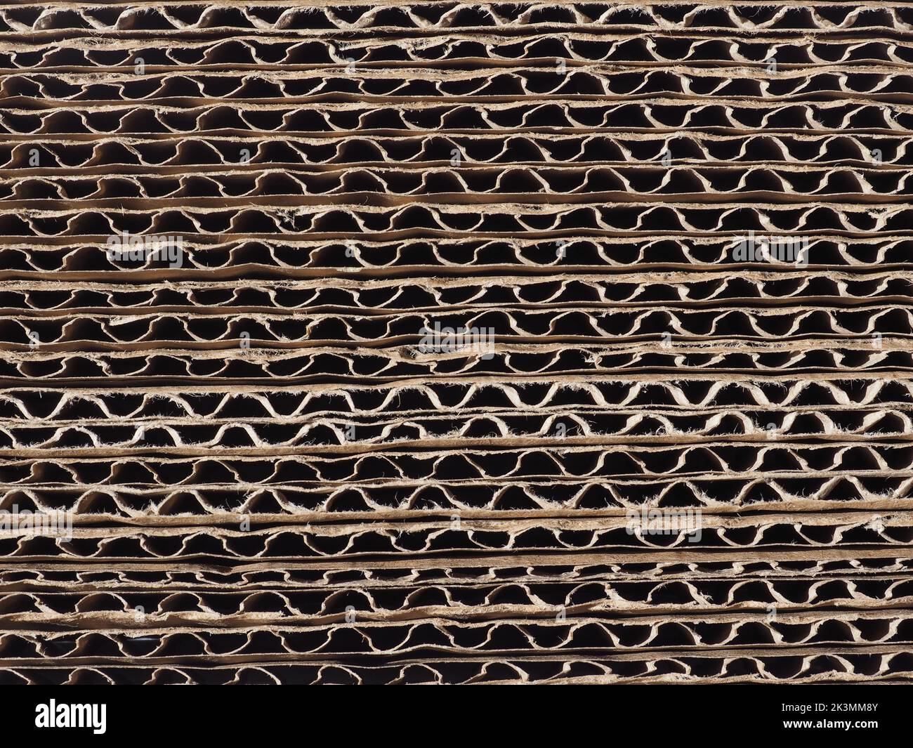 brown corrugated cardboard texture useful as a background Stock Photo