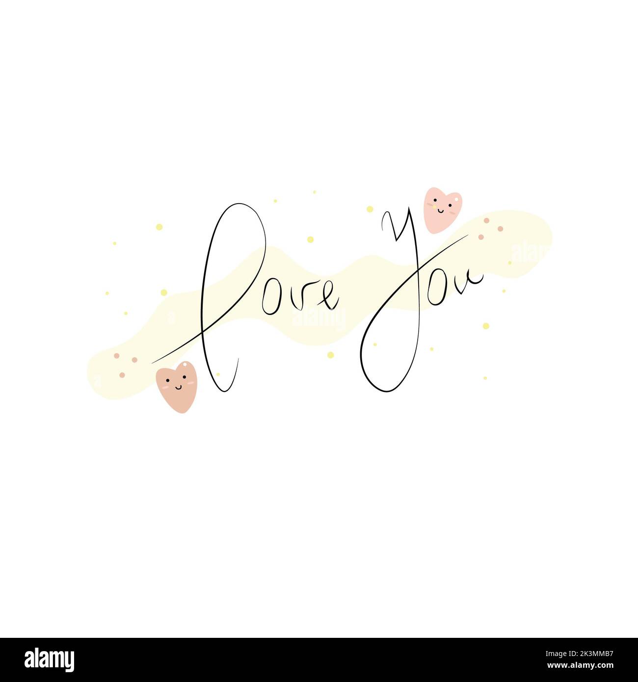romantic postcard with heart and inscription. valentine holiday Stock ...