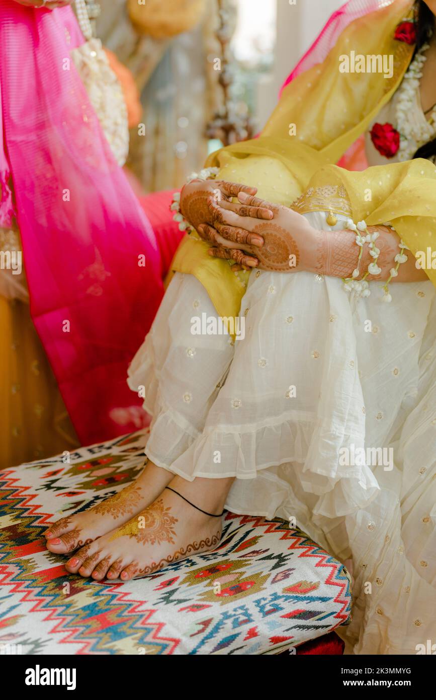 Beautiful indian girl is getting ready for her wedding Stock Photo