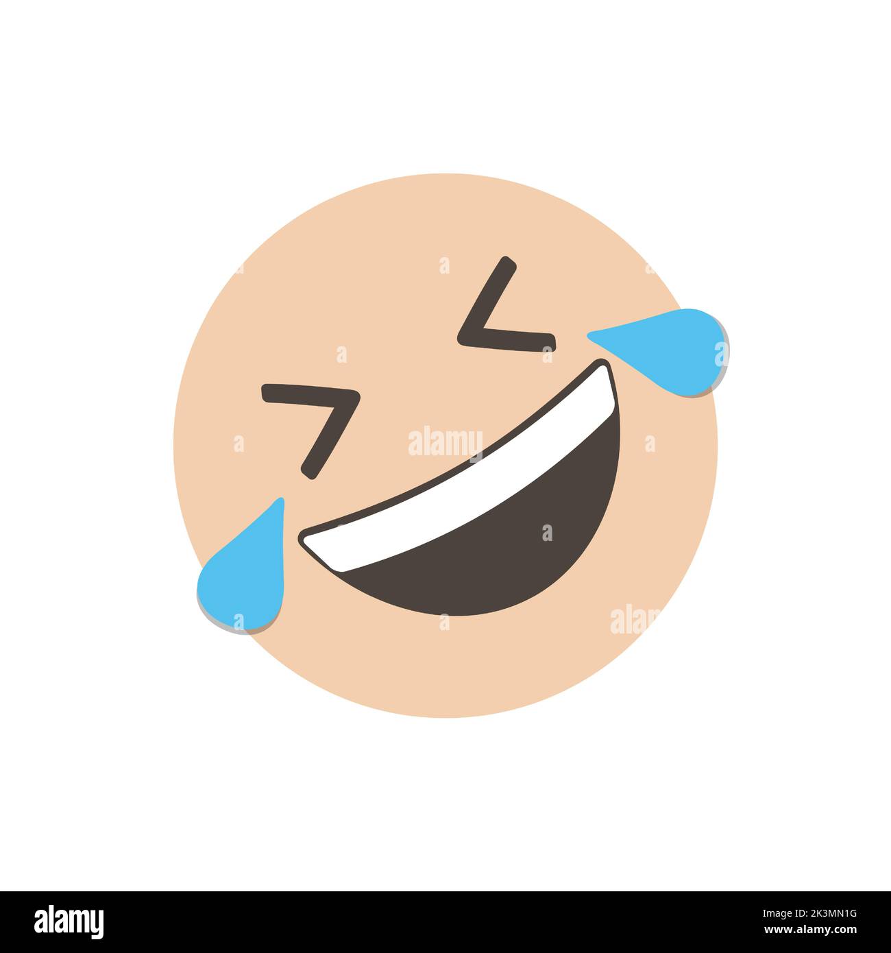 Rolling on the floor laughing. funny yellow emoticon. emoji. isolated