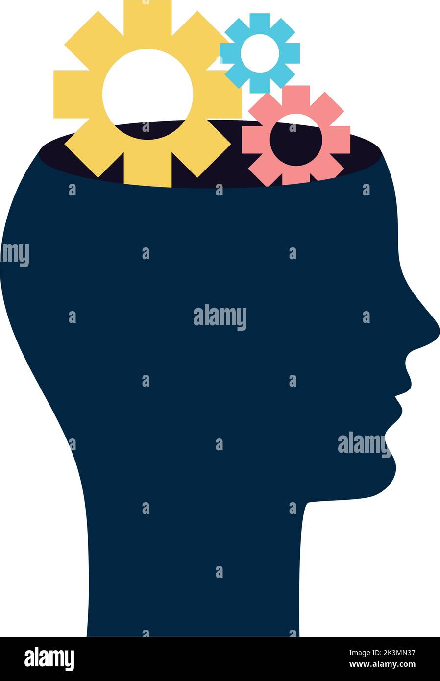 head with gears wheels Stock Vector Image & Art - Alamy