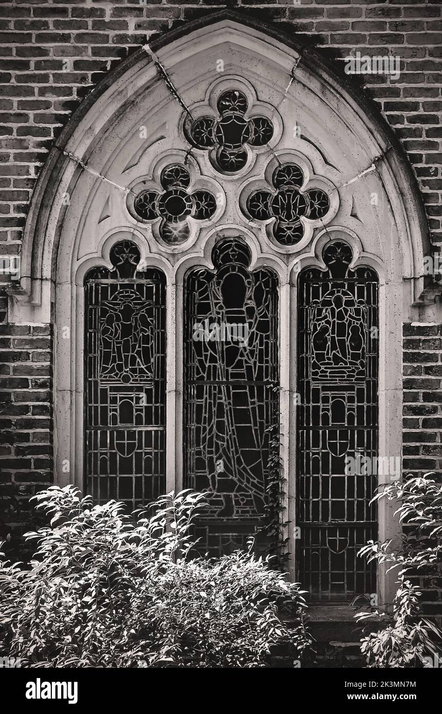 Springhill Avenue United Methodist Church is pictured, Sept. 24, 2022, in Mobile, Alabama. The English Gothic Revival church was built in 1952. Stock Photo