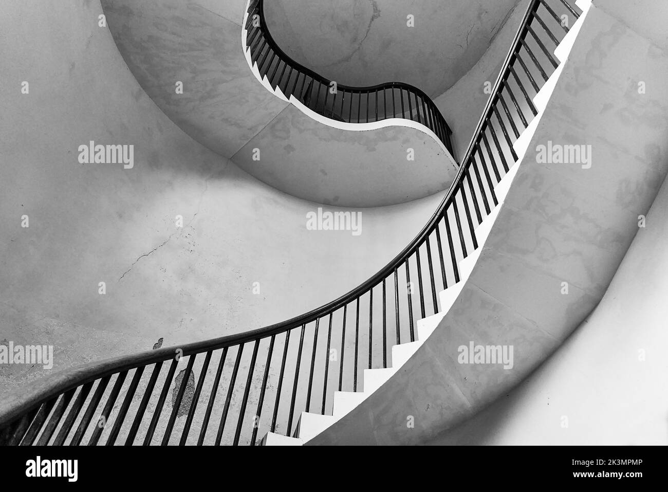 The stairs at the base of the tower of St George's Church in Ramsgate, Kent Stock Photo