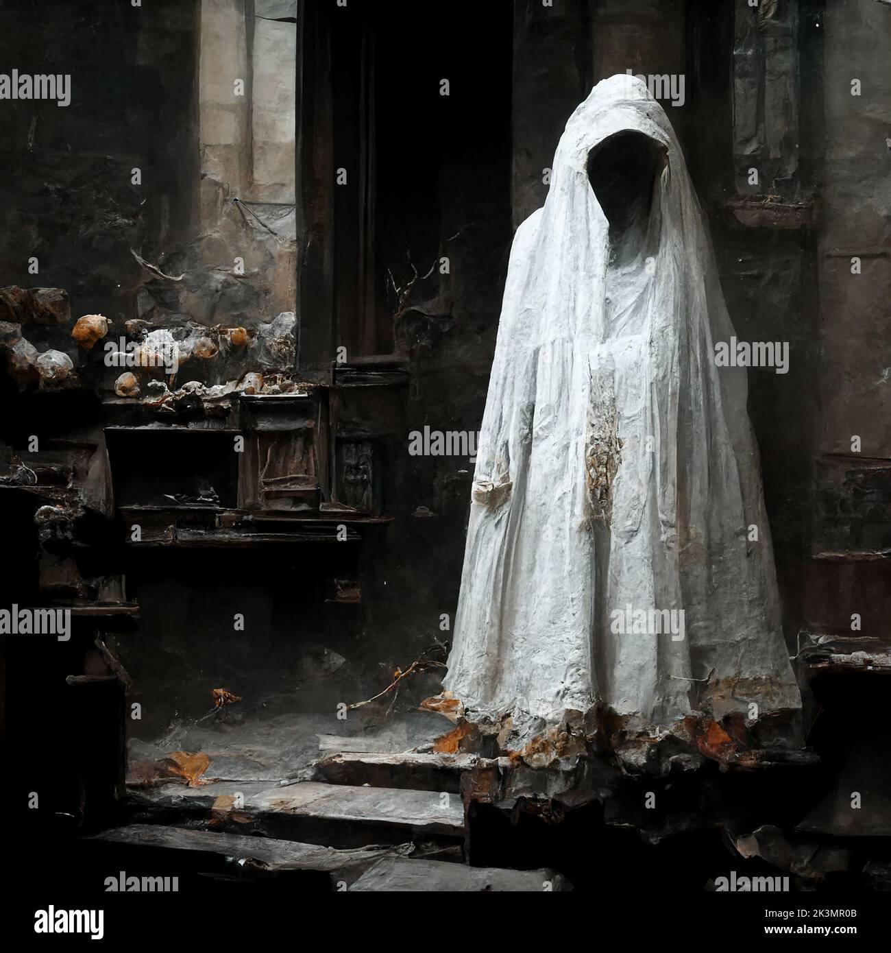 Woman spooky night house interior hi-res stock photography and images ...