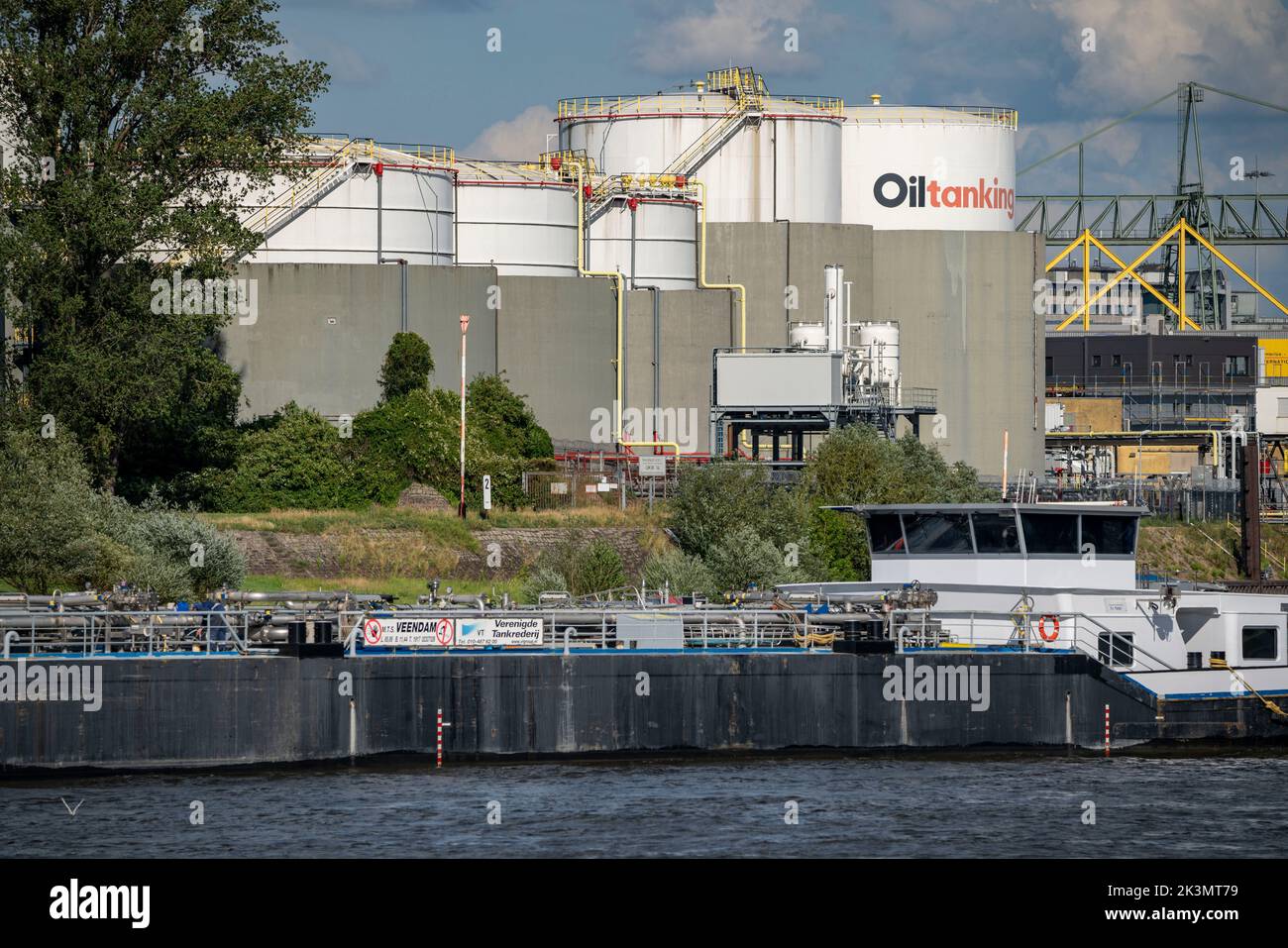 Duisburg ports, tank farm of Oiltanking Deutschland GmbH, large tanks for fuels and vegetable