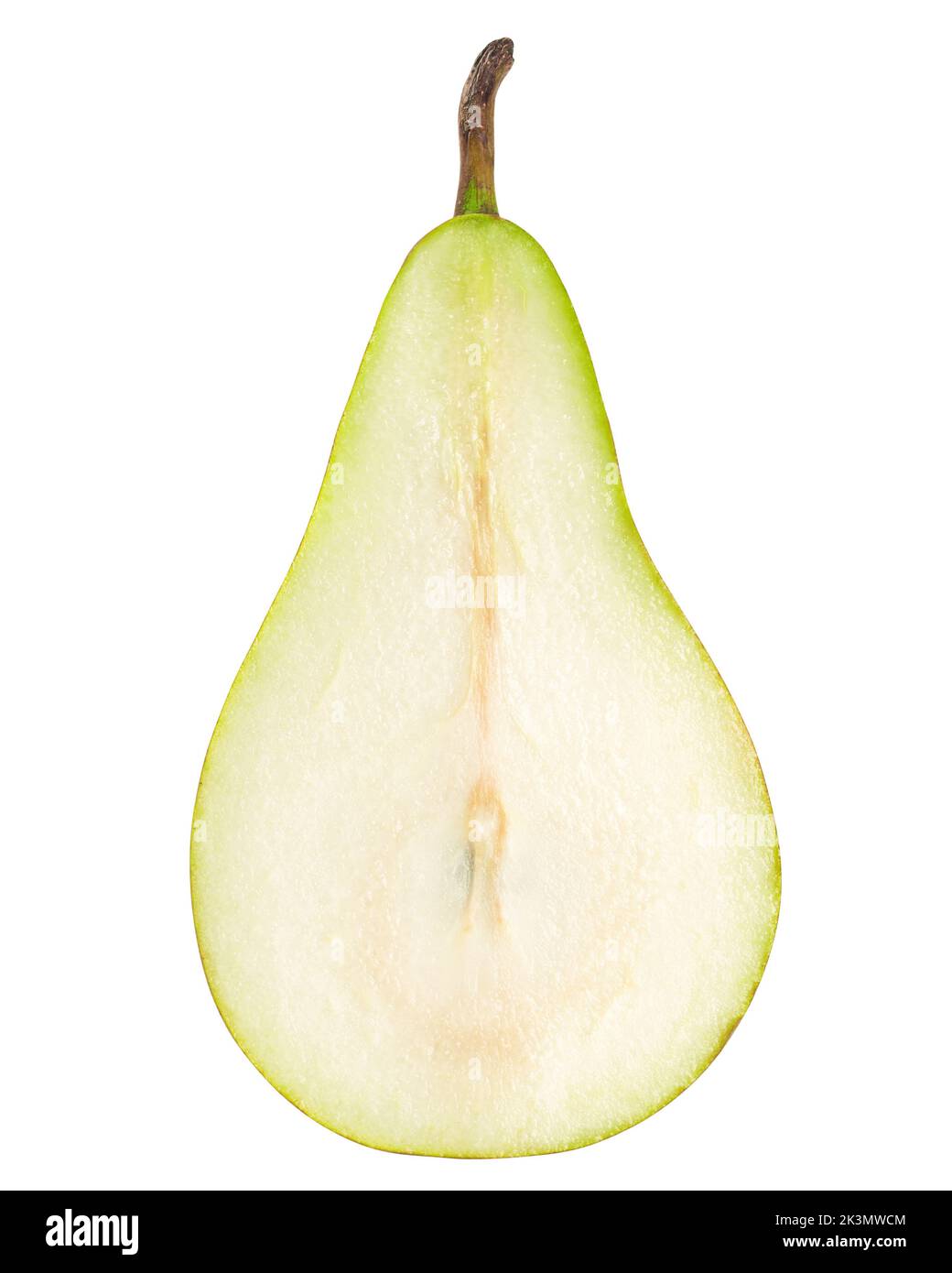 Green conference pear isolated on white background, clipping path, full depth of field Stock Photo