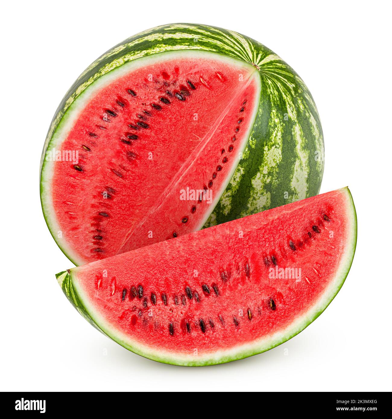 watermelon isolated on white background, clipping path, full depth of field Stock Photo