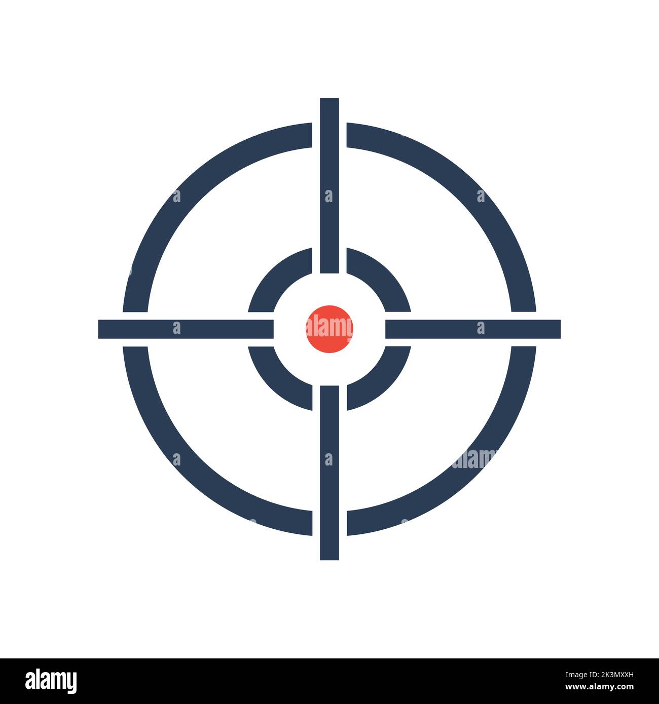 Target destination icon. Aim sniper shoot. Focus cursor bull eye mark. Vector isolated on white Stock Vector