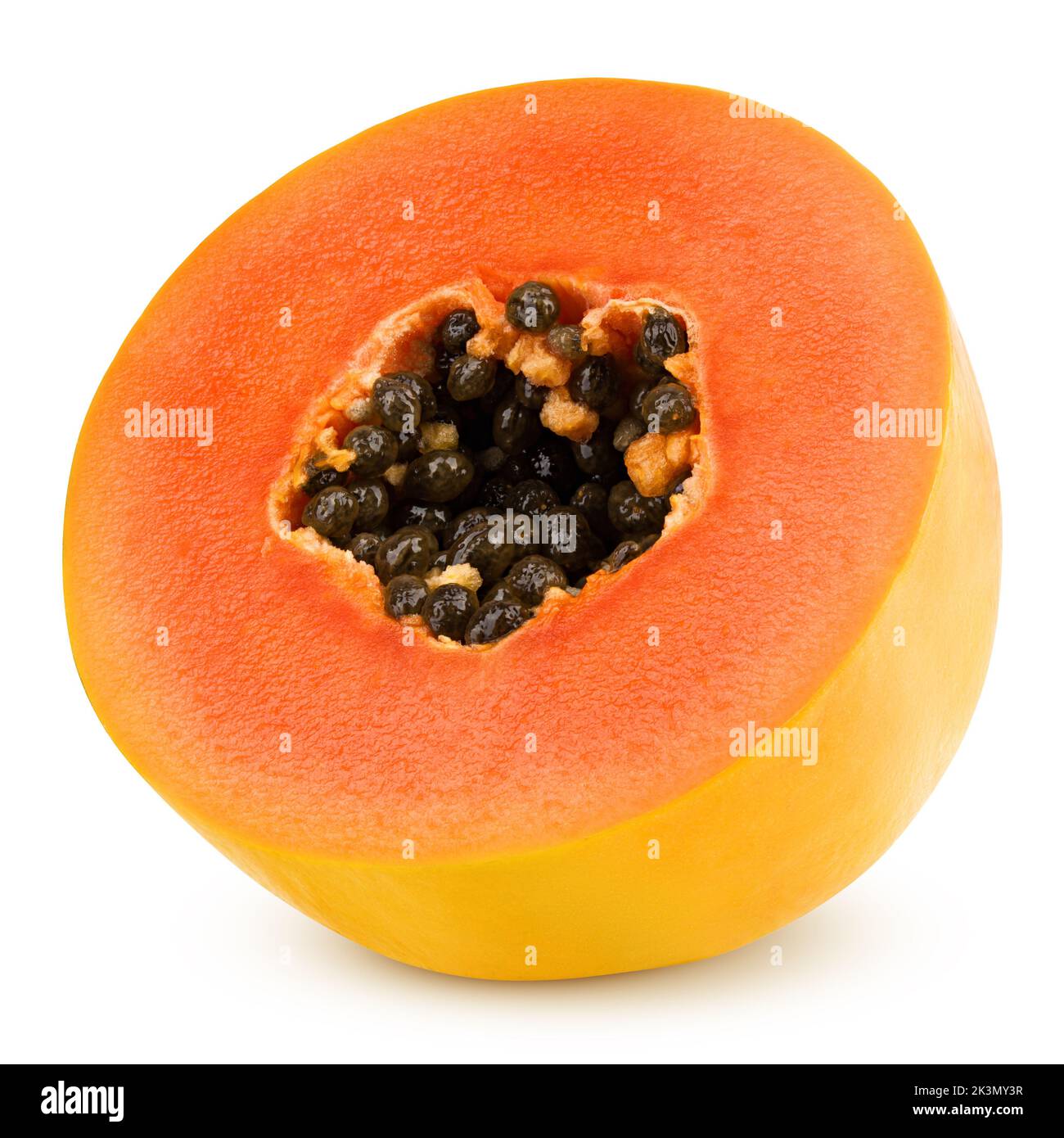 papaya isolated on white background, clipping path, full depth of field Stock Photo