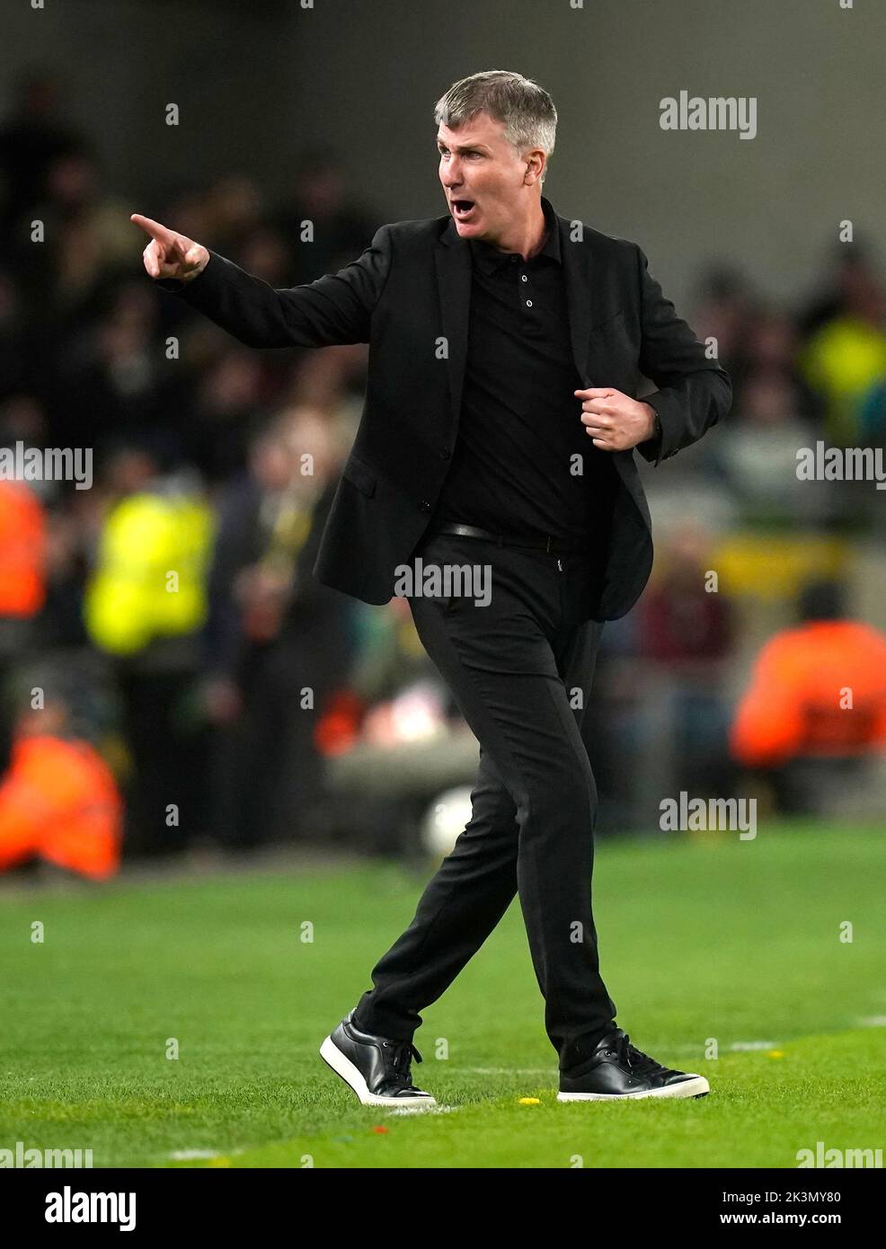 Republic of Ireland head coach Stephen Kenny during the UEFA Nations League match at the Aviva Stadium in Dublin, Ireland. Picture date: Tuesday September 27, 2022. Stock Photo