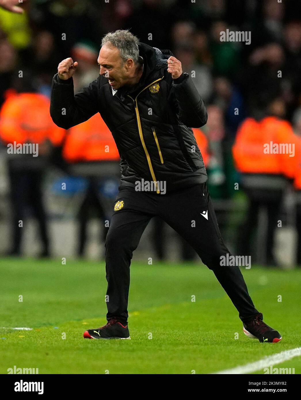 Armenia head coach Joaquin Caparros reacts during the UEFA Nations League match at the Aviva Stadium in Dublin, Ireland. Picture date: Tuesday September 27, 2022. Stock Photo