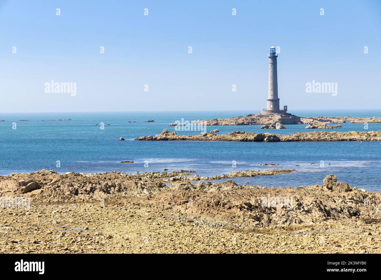 Lighthouse at Goury, Normandy, France Stock Photo