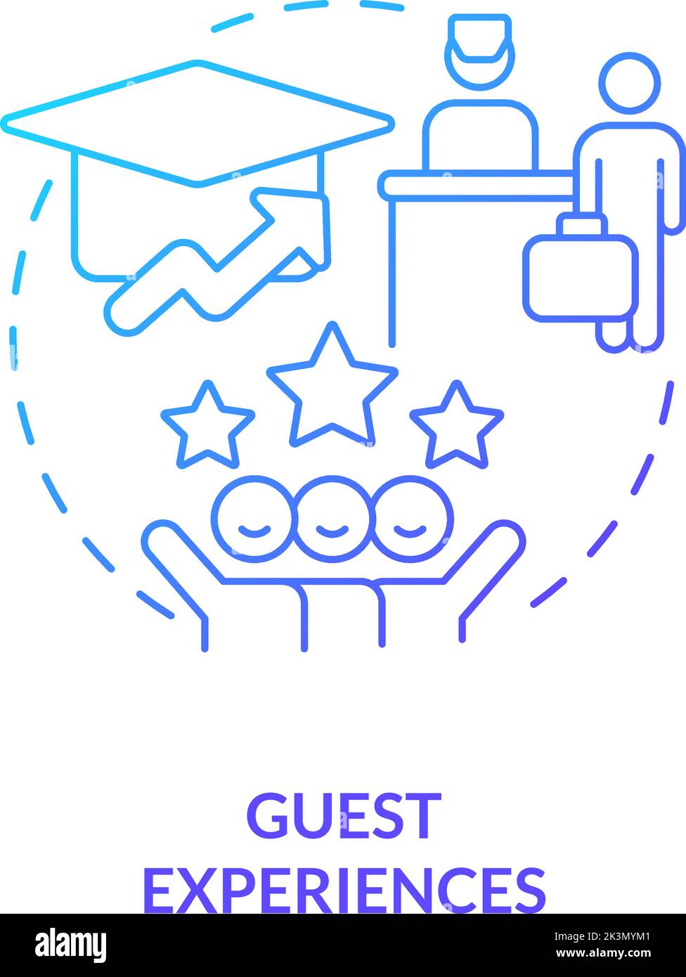 Guest experiences blue gradient concept icon Stock Vector Image & Art