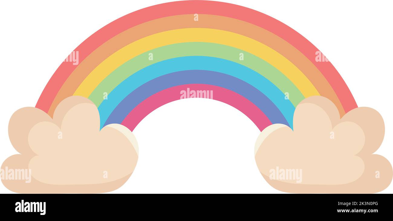 rainbow with clouds Stock Vector Image & Art - Alamy