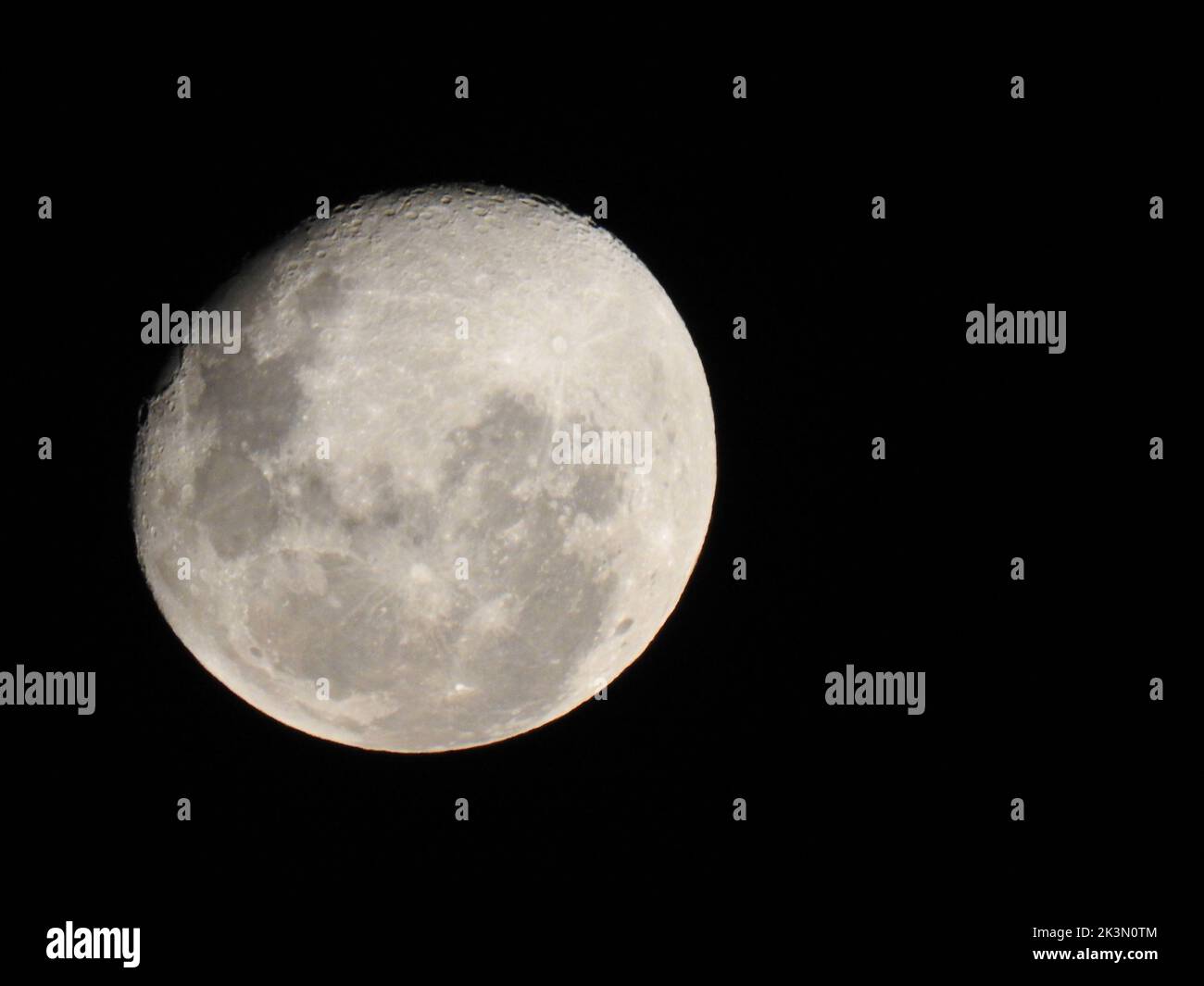 The full moon isolated in the night sky Stock Photo - Alamy